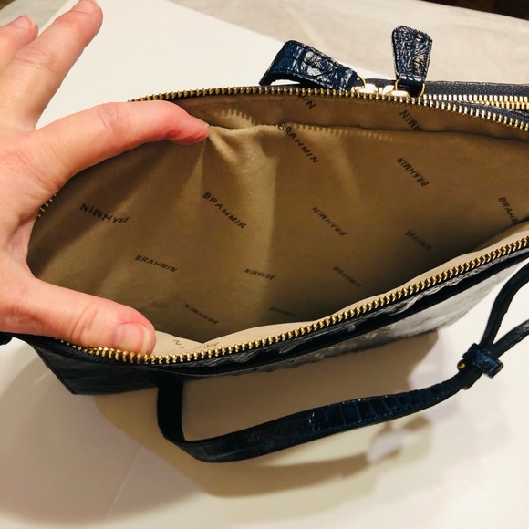 Brahmin Theo IPad/Tablet Navy Melbourne crossbody/Shoulder Bag - Picture 10 of 10